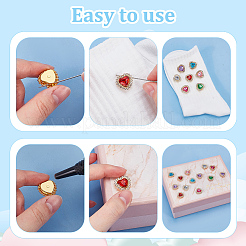 70Pcs 7 Colors Heart Sew on Rhinestones&nbsp;GLAA-AR0001-84