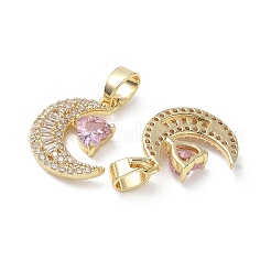 Brass Micro Pave Mixed Color Cubic Zirconia Pendants&nbsp;KK-A299-06G