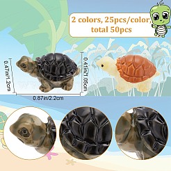 50Pcs 2 Colors Miniature Resin Mini Tortoise Display Decorations&nbsp;AJEW-CP0005-47