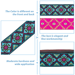 Polyester Jacquard Flower Ribbons&nbsp;OCOR-WH0082-139