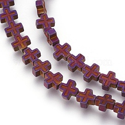 Electroplated Non-magnetic Synthetic Hematite Beads Strands&nbsp;G-P392-B04