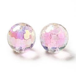 Two Tone UV Plating Rainbow Iridescent Acrylic Beads&nbsp;TACR-D010-03B