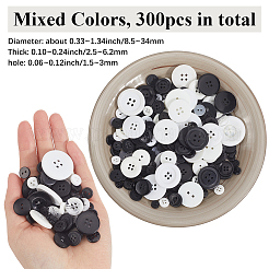 300Pcs 2 Colors Resin Buttons&nbsp;DIY-SP0003-98A