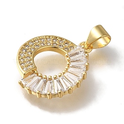 Ring Rack Plating Brass Micro Pave Clear Cubic Zirconia Pendant&nbsp;KK-U019-21G