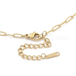 304 Stainless Steel 5-Heart Bib Paperclip Chain Necklaces&nbsp;NJEW-H044-05G