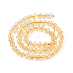 Natural Citrine Beads Strands&nbsp;G-E326-6mm-01