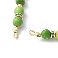 Natural Dyed Imperial Jasper Round Beaded Bracelet Making&nbsp;KK-F892-24G