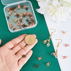 60Pcs 3 Colors Flower Brass Filigree Bead Cap Bails&nbsp;KK-PH0013-12
