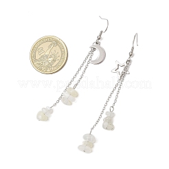 304 Stainless Steel Star & Moon Dangle Earrings&nbsp;EJEW-JE06394