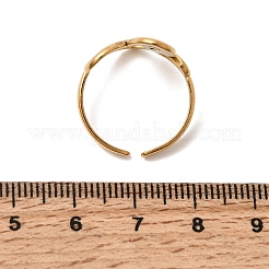 Hollow Heart 304 Stainless Steel Open Cuff Rings for Women&nbsp;RJEW-A091-23G
