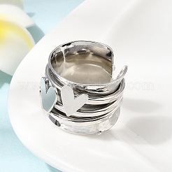 Brass Cuff Open Rings for Women&nbsp;RJEW-F215-09P