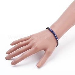 Faceted Non-Magnetic Synthetic Hematite Beads Stretch Bracelets&nbsp;BJEW-JB03265