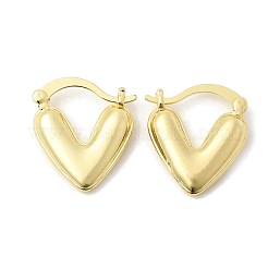 Heart Brass Hoop Earrings&nbsp;EJEW-P333-04G