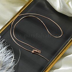 1mm Rack Plating Brass Round Snake Chain Adjustable Slider Necklaces for Women Men&nbsp;MAK-L044-50RG
