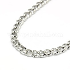 Tarnish Resistant 304 Stainless Steel Curb Chain/Twisted Chain Necklace Making&nbsp;STAS-A028-N134P