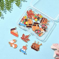 16Pcs 8 Styles Thanksgiving Day Alloy Enamel Pendants&nbsp;ENAM-FP0001-69