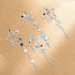 4Pcs 4 Styles Star Alloy Snap Hair Clips&nbsp;PHAR-CY0001-06