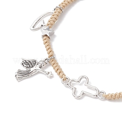 3Pcs 3 Colors Alloy Charm Bracelets&nbsp;BJEW-JB12628