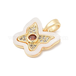 Brass Micro Pave Cubic Zirconia Pendants&nbsp;KK-Q030-01B-G