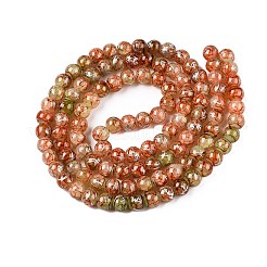 Drawbench Crackle Glass Beads Strands&nbsp;GLAA-N006-8mm-08