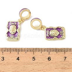 Brass Enamel European Dangle Charms&nbsp;KK-CBA6938-14G-02
