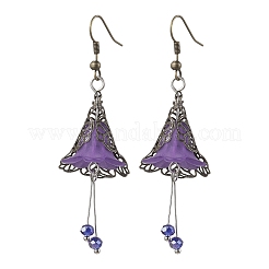 3 Pairs 3 Colors Glass & Acrylic Flower Dangle Earrings&nbsp;EJEW-TA00409
