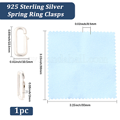 1Pc 925 Sterling Silver Spring Gate Rings&nbsp;STER-BBC0008-64B-S
