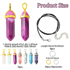 DIY Bullet Natural & Synthetic Gemstone Necklace Jewelry Making Kits&nbsp;DIY-YW0012-32