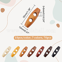 70pcs 7 colors Natural Wood Buttons&nbsp;FIND-NB0005-03B