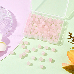 100Pcs Natural Rose Quartz Round Beads Strands&nbsp;G-SP0001-19B
