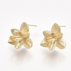 Brass Stud Earring Findings&nbsp;KK-T038-584G-NF
