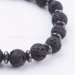 Natural Lava Rock Stretch Bracelets&nbsp;BJEW-JB03145-01