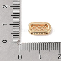 Rectangle Brass Micro Pave Clear Cubic Zirconia Charms&nbsp;KK-B100-053C-G