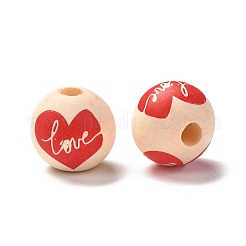 Printed Wood European Beads&nbsp;LS-WOOD-F011-09