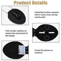 Cattlehide Leather Badge Holder&nbsp;AJEW-WH0696-023A