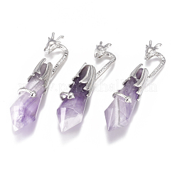Natural & Synthetic Mixed Gemstone Big Pointed Pendants&nbsp;G-L521-F-P