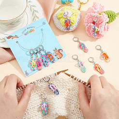 12Pcs 12 Colors Handmade Polymer Clay Sandy Beach Shoe Locking Stitch Marker&nbsp;HJEW-PH01561