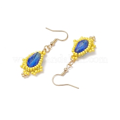 304 Stainless Steel Glass Dangle Earrings&nbsp;EJEW-MZ00373-01