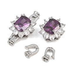 Brass Pave Cubic Zirconia Fold Over Clasps&nbsp;CU-CBAA6E8-09P