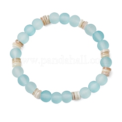 Bohemia Style Glass & Natural Freshwater Shell Beads Stretch Bracelets for Women&nbsp;BJEW-JB11865-01