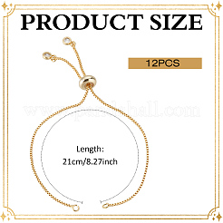 12Pcs Rack Plating Brass Chain Bracelet Making&nbsp;MAK-ME0001-07G