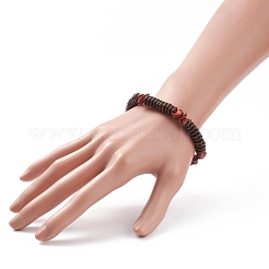 Natural Gemstone & Coconut Beaded Stretch Bracelet for Women&nbsp;BJEW-JB08407