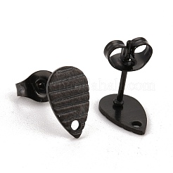 304 Stainless Steel Stud Earring Findings Ion Plating(IP)&nbsp;STAS-O119-27EB