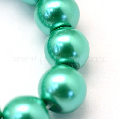 Baking Paint Pearlized Glass Pearl Round Bead Strands&nbsp;HY-Q003-14mm-29