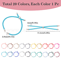 20Pcs 20 Colors Nylon Twisted Cord Bracelet&nbsp;MAK-SC0001-23