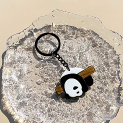 Cute Bamboo Panda Acrylic Pendant Keychain&nbsp;KEYC-C002-01