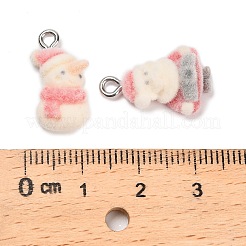 Christmas Flocky Opaque Resin Pendants&nbsp;RESI-H040-04A-P