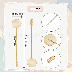 60Pcs Brass Lapel Pins with Round Pad Tray&nbsp;KK-SC0005-02