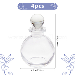 4Pcs Round Glass Mini Empty Glass Liquor Decanter&nbsp;AJEW-DC0003-77