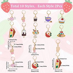 Food Theme Alloy Enamel Pendant Locking Stitch Markers&nbsp;HJEW-SC00018